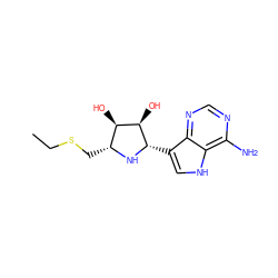 CCSC[C@H]1N[C@@H](c2c[nH]c3c(N)ncnc23)[C@H](O)[C@@H]1O ZINC000003960047