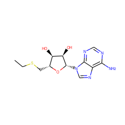 CCSC[C@H]1O[C@@H](n2cnc3c(N)ncnc32)[C@H](O)[C@@H]1O ZINC000013507220