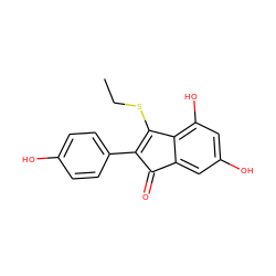 CCSC1=C(c2ccc(O)cc2)C(=O)c2cc(O)cc(O)c21 ZINC000028472300