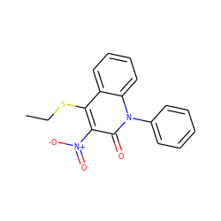 CCSc1c([N+](=O)[O-])c(=O)n(-c2ccccc2)c2ccccc12 ZINC000004114604