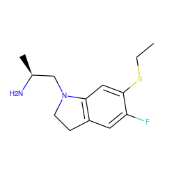 CCSc1cc2c(cc1F)CCN2C[C@H](C)N ZINC000026474521