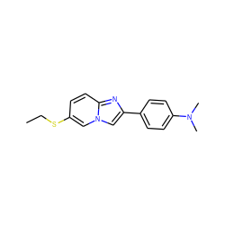 CCSc1ccc2nc(-c3ccc(N(C)C)cc3)cn2c1 ZINC000028710740