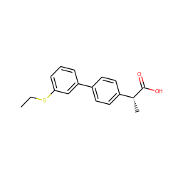 CCSc1cccc(-c2ccc([C@@H](C)C(=O)O)cc2)c1 ZINC000026941745