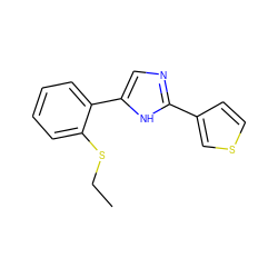 CCSc1ccccc1-c1cnc(-c2ccsc2)[nH]1 ZINC000169345013