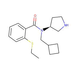 CCSc1ccccc1C(=O)N(CC1CCC1)[C@H]1CCNC1 ZINC000035979633