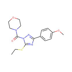 CCSc1nc(-c2ccc(OC)cc2)nn1C(=O)N1CCOCC1 ZINC000013533118