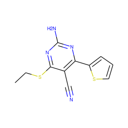 CCSc1nc(N)nc(-c2cccs2)c1C#N ZINC000001398218