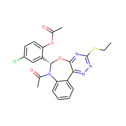 CCSc1nnc2c(n1)O[C@@H](c1cc(Cl)ccc1OC(C)=O)N(C(C)=O)c1ccccc1-2 ZINC000001159399