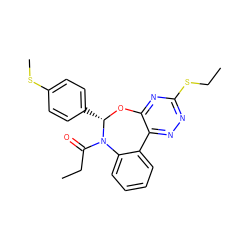 CCSc1nnc2c(n1)O[C@@H](c1ccc(SC)cc1)N(C(=O)CC)c1ccccc1-2 ZINC000000684696