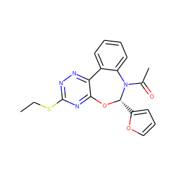 CCSc1nnc2c(n1)O[C@@H](c1ccco1)N(C(C)=O)c1ccccc1-2 ZINC000001168783