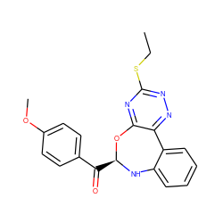 CCSc1nnc2c(n1)O[C@H](C(=O)c1ccc(OC)cc1)Nc1ccccc1-2 ZINC000001168859