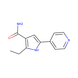 CCc1[nH]c(-c2ccncc2)cc1C(N)=O ZINC000064527006