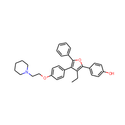 CCc1c(-c2ccc(O)cc2)oc(-c2ccccc2)c1-c1ccc(OCCN2CCCCC2)cc1 ZINC000026568333