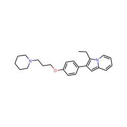 CCc1c(-c2ccc(OCCCN3CCCCC3)cc2)cc2ccccn12 ZINC000001909702