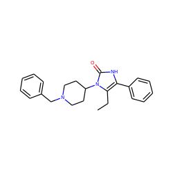 CCc1c(-c2ccccc2)[nH]c(=O)n1C1CCN(Cc2ccccc2)CC1 ZINC000013799193