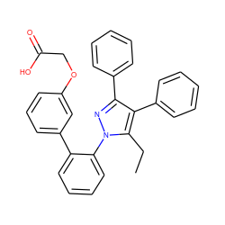 CCc1c(-c2ccccc2)c(-c2ccccc2)nn1-c1ccccc1-c1cccc(OCC(=O)O)c1 ZINC000001549397