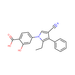 CCc1c(-c2ccccc2)c(C#N)cn1-c1ccc(C(=O)O)c(O)c1 ZINC000200834944