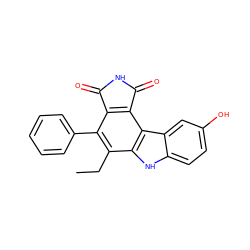 CCc1c(-c2ccccc2)c2c(c3c1[nH]c1ccc(O)cc13)C(=O)NC2=O ZINC000034804080