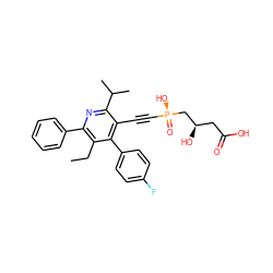 CCc1c(-c2ccccc2)nc(C(C)C)c(C#C[P@](=O)(O)C[C@H](O)CC(=O)O)c1-c1ccc(F)cc1 ZINC000026665729