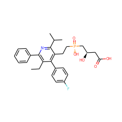 CCc1c(-c2ccccc2)nc(C(C)C)c(CC[P@](=O)(O)C[C@H](O)CC(=O)O)c1-c1ccc(F)cc1 ZINC000026673467