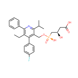 CCc1c(-c2ccccc2)nc(C(C)C)c(CO[P@](=O)(O)C[C@H](O)CC(=O)O)c1-c1ccc(F)cc1 ZINC000026717982