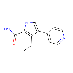 CCc1c(-c2ccncc2)c[nH]c1C(N)=O ZINC001772644197