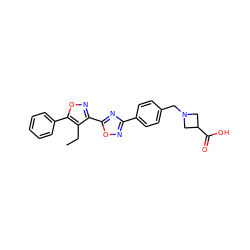 CCc1c(-c2nc(-c3ccc(CN4CC(C(=O)O)C4)cc3)no2)noc1-c1ccccc1 ZINC000140602812