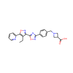 CCc1c(-c2nc(-c3ccc(CN4CC(C(=O)O)C4)cc3)no2)noc1-c1ccccn1 ZINC000113760603