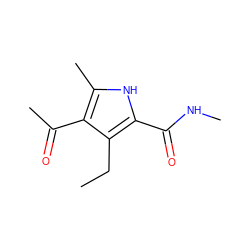 CCc1c(C(=O)NC)[nH]c(C)c1C(C)=O ZINC000048190740