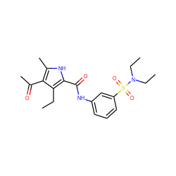 CCc1c(C(=O)Nc2cccc(S(=O)(=O)N(CC)CC)c2)[nH]c(C)c1C(C)=O ZINC000054852589