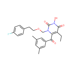 CCc1c(C(=O)c2cc(C)cc(C)c2)n(COCCc2ccc(F)cc2)c(=O)n(O)c1=O ZINC000071388871