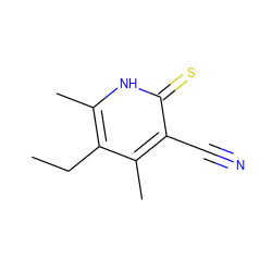 CCc1c(C)[nH]c(=S)c(C#N)c1C ZINC000000062977