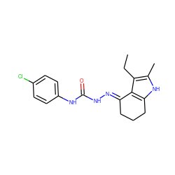 CCc1c(C)[nH]c2c1/C(=N/NC(=O)Nc1ccc(Cl)cc1)CCC2 ZINC000038149906