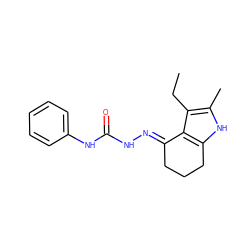 CCc1c(C)[nH]c2c1/C(=N/NC(=O)Nc1ccccc1)CCC2 ZINC000038149904