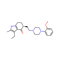 CCc1c(C)[nH]c2c1C(=O)[C@H](CCN1CCN(c3ccccc3OC)CC1)CC2 ZINC000013471647