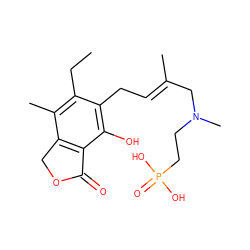 CCc1c(C)c2c(c(O)c1C/C=C(\C)CN(C)CCP(=O)(O)O)C(=O)OC2 ZINC000036338576