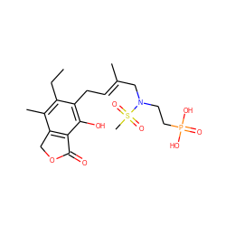 CCc1c(C)c2c(c(O)c1C/C=C(\C)CN(CCP(=O)(O)O)S(C)(=O)=O)C(=O)OC2 ZINC000036338580