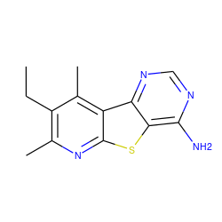 CCc1c(C)nc2sc3c(N)ncnc3c2c1C ZINC000040829535