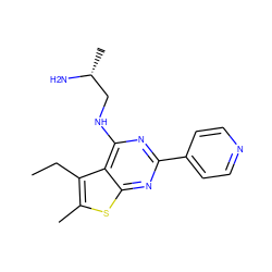 CCc1c(C)sc2nc(-c3ccncc3)nc(NC[C@@H](C)N)c12 ZINC000223685525