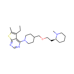 CCc1c(C)sc2ncnc(N3CCC(COCC[C@@H]4CCCCN4C)CC3)c12 ZINC000146354115