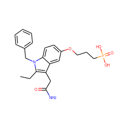 CCc1c(CC(N)=O)c2cc(OCCCP(=O)(O)O)ccc2n1Cc1ccccc1 ZINC000001543374