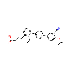 CCc1c(CCCC(=O)O)cccc1-c1ccc(-c2ccc(OC(C)C)c(C#N)c2)cc1 ZINC000084706291