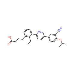 CCc1c(CCCC(=O)O)cccc1-c1ccc(-c2ccc(OC(C)C)c(C#N)c2)cn1 ZINC000084706418