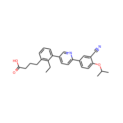 CCc1c(CCCC(=O)O)cccc1-c1ccc(-c2ccc(OC(C)C)c(C#N)c2)nc1 ZINC000084690146