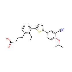 CCc1c(CCCC(=O)O)cccc1-c1ccc(-c2ccc(OC(C)C)c(C#N)c2)s1 ZINC000084688863