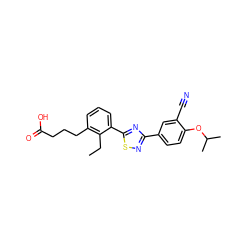 CCc1c(CCCC(=O)O)cccc1-c1nc(-c2ccc(OC(C)C)c(C#N)c2)ns1 ZINC000084690098