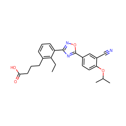 CCc1c(CCCC(=O)O)cccc1-c1noc(-c2ccc(OC(C)C)c(C#N)c2)n1 ZINC000068248335