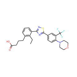 CCc1c(CCCC(=O)O)cccc1-c1nsc(-c2ccc(N3CCOCC3)c(C(F)(F)F)c2)n1 ZINC000084689194