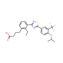 CCc1c(CCCC(=O)O)cccc1-c1nsc(-c2ccc(OC(C)C)c(C(F)(F)F)c2)n1 ZINC000084690376