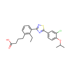 CCc1c(CCCC(=O)O)cccc1-c1nsc(-c2ccc(OC(C)C)c(Cl)c2)n1 ZINC000084689243